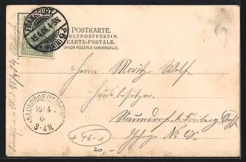 AK Frankfurt a. M., Kaiserstrasse, Strassenbahn Haltestelle am Uhrtürmchen