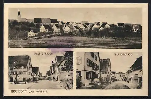 AK Hochdorf / Horb, Ortsansicht von oben, Hauptstrasse