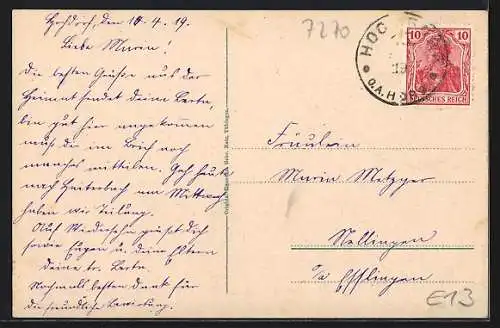 AK Hochdorf / Horb, Ortsansicht von oben, Hauptstrasse