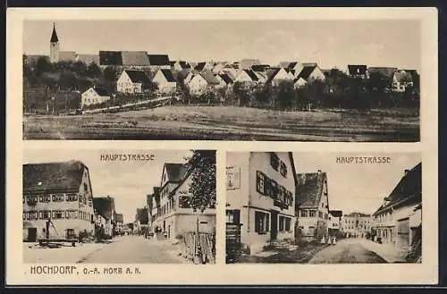 AK Hochdorf / Horb, Ortsansicht von oben, Hauptstrasse