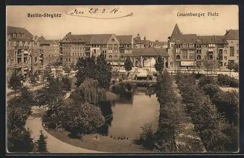 AK Berlin-Steglitz, Partie am Lauenburger Platz