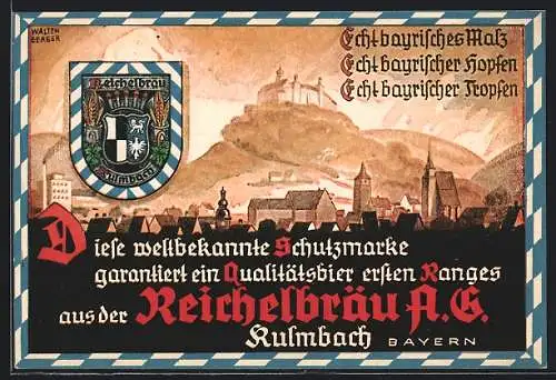 Künstler-AK Walter Berger: Kulmbach, Reichelbräu A. G.