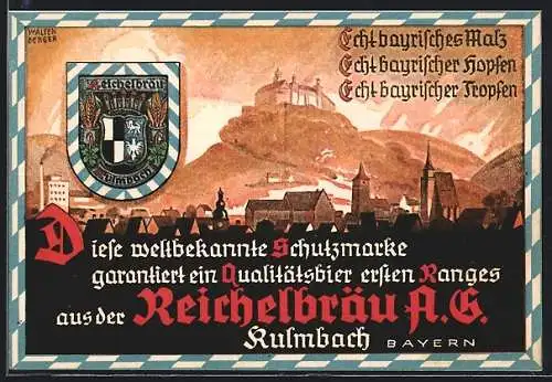 Künstler-AK Walter Berger: Kulmbach, Reichelbräu A. G.