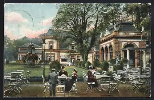 AK Berlin-Pankow, Restaurant Bürgerpark, Gartenpartie