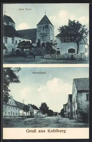 AK Kohlberg / Oberpfalz, Marktstrasse, Blick zur St. Nikolaus - Kirche