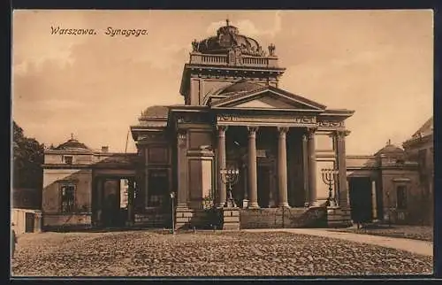 AK Warschau-Warszawa, Synagoga, Blick zur Synagoge