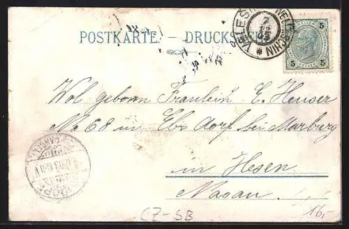 Lithographie Rimau, Hlg. Geist Kirchlein mit Lorette, Gnadenbild, Ölberg, Ortsansicht