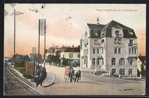 AK Thalwil, Neues Postgebäude und Bahnhofstrasse