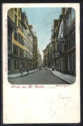 AK St. Gallen, Blick in die Muttergasse