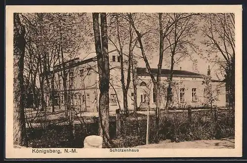 AK Königsberg /N.-M., Blick auf das Schützenhaus