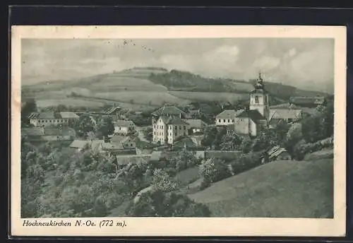 AK Hochneukirchen /N.-Oe., Teilansicht mit Kirche