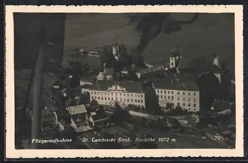 AK St. Lambrecht /Stmk., Blick auf das Stift, Fliegeraufnahme