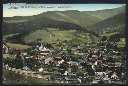 AK Spital am Semmering, Teilansicht mit Bahnhof