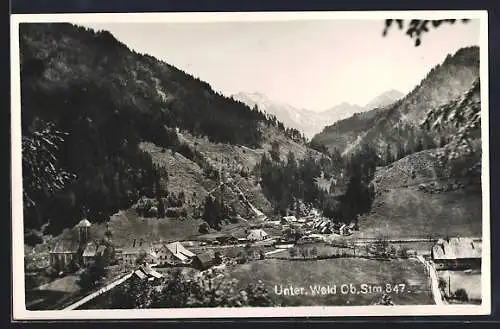 AK Wald /Ob. Stm., Unter Wald mit Kirche