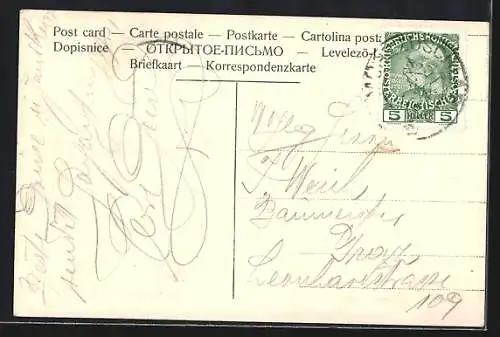 AK Mürzzuschlag, Teilansicht mit Kirche