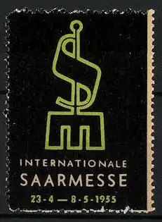 Reklamemarke Saarbrücken, Internationale Saarmesse, 1955, stilisiertes S-Symbol