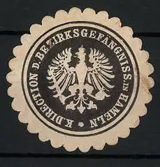 Reklamemarke Hameln, Direction d. Bezirksgefängniss, Doppeladler-Symbol