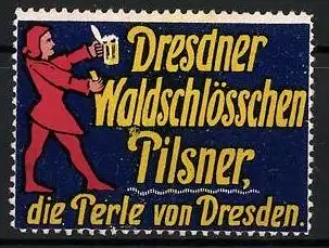 Reklamemarke Dresden, Dresdner Waldschlösschen Pilsner, Bierträger