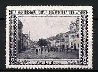 Reklamemarke Schlaggenwald, Deutscher Turn-Verein, Marktplatz