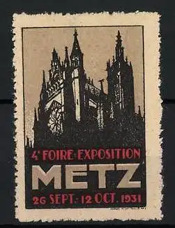 Reklamemarke Metz, 4e Foire Exposition, Kathedrale, 1931