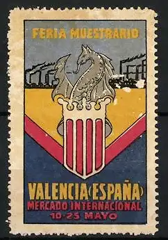 Reklamemarke Valencia, Feria Muestrario, Drachenwappen