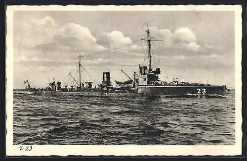 AK Torpedoboot T 23 auf hoher See, Kriegsmarine