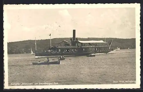 AK Dampfer München auf dem Starnberger See