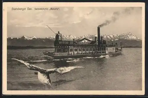 AK Salondampfer Bavaria auf dem Starnberger See