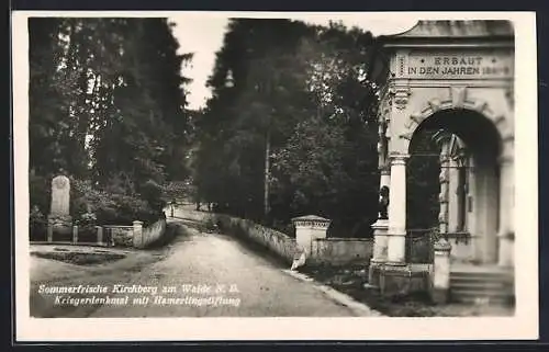 AK Kirchberg am Walde, Kriegerdenkmal mit Hamerlingstiftung