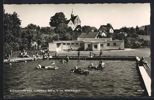 AK Bad Schönau /N. Oe., Mineralbad mit Kirche