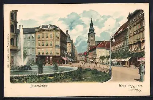 AK Graz, Motiv vom Bismarckplatz