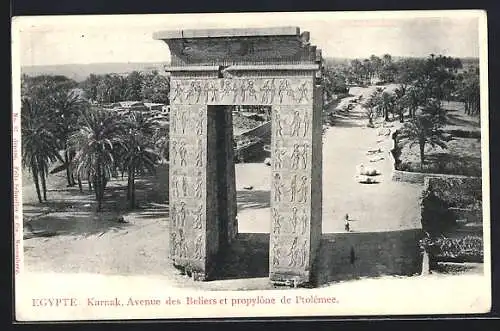 AK Karnak, Avenue des Beliers et propylone de Ptolèmee