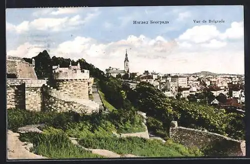 AK Belgrad, Teilansicht mit der Kirche von der Befestigung aus