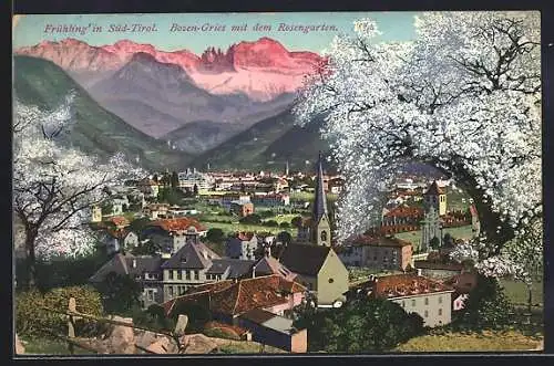 AK Bozen-Gries, Totale im Frühling gegen den Rosengarten