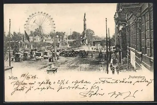 AK Wien, Praterstern mit Riesenrad