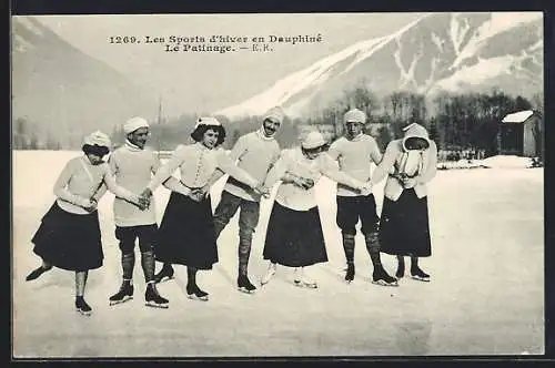 AK Dauphiné, Les Sports d`hiver en Dauphiné, Le Patinage, Schlittschuhläufer