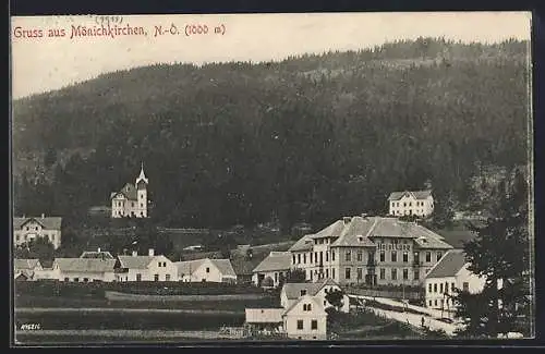 AK Mönichkirchen /N. Ö., Teilansicht mit Hotel Lang