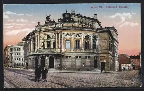 AK Wien, Raimund Theater mit Strasse