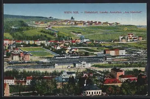 AK Wien, Hütteldorf, Landes-Anstalten Am Steinhof aus der Vogelschau