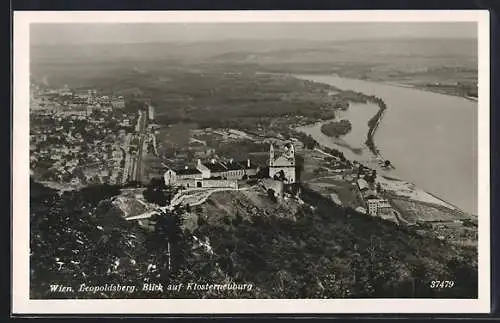 AK Wien, Leopoldsberg, Blick auf Klosterneuburg