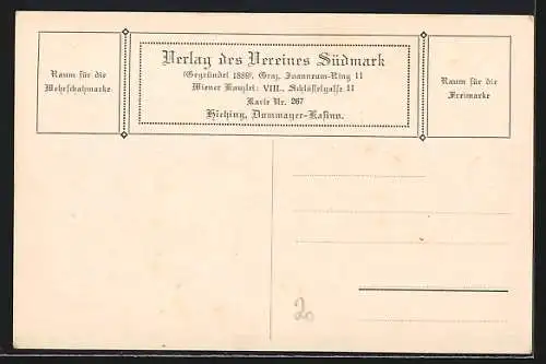 Künstler-AK Hietzing, Dommayer-Kasino, hier spielte Johann Strauss zum ersten Mal