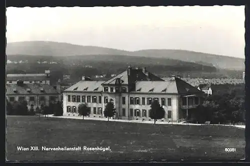 AK Wien, Nervenheilanstalt Rosenhügel mit Bergpanorama