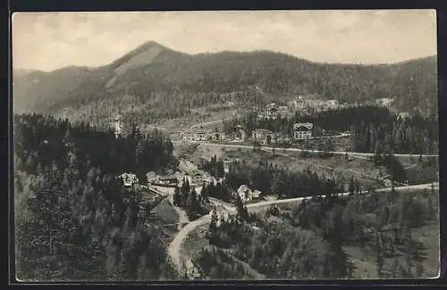 AK Semmering, Hotel Panhans und Villen, von der Emmahöhe gesehen