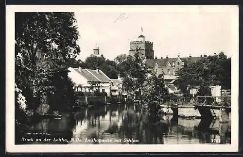 AK Bruck a. d. Leitha, Leithapartie mit Schloss