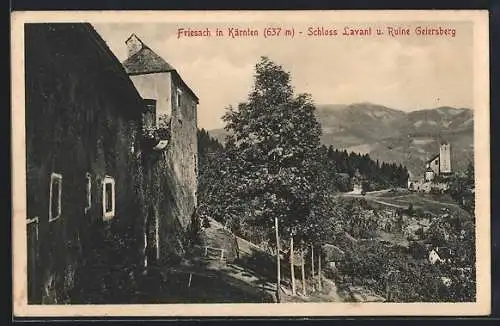 AK Friesach in Kärnten, Schloss Lavant und Ruine Geiersberg