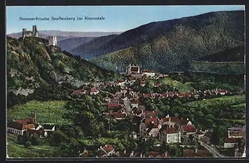 AK Senftenberg im Kremstal, Teilansicht mit Ruine