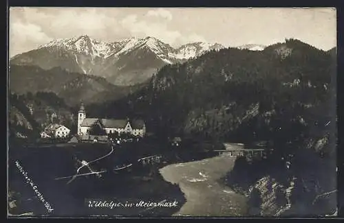 AK Wildalpe in Steiermark, Ortsansicht in den Bergen