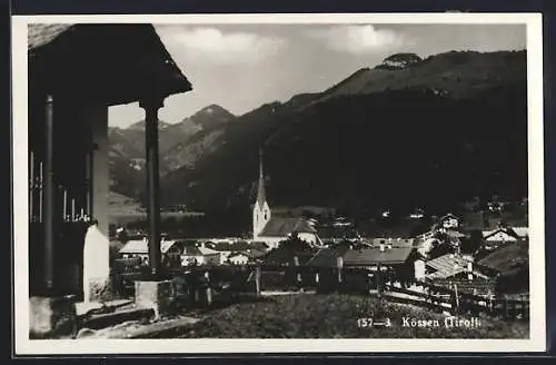 AK Kössen /Tirol, Teilansicht vom Berg aus