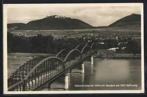 AK Stein, Donaubrücke mit Mautern & Stift Göttweig