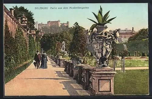 AK Salzburg, Partie aus dem Mirabellengarten